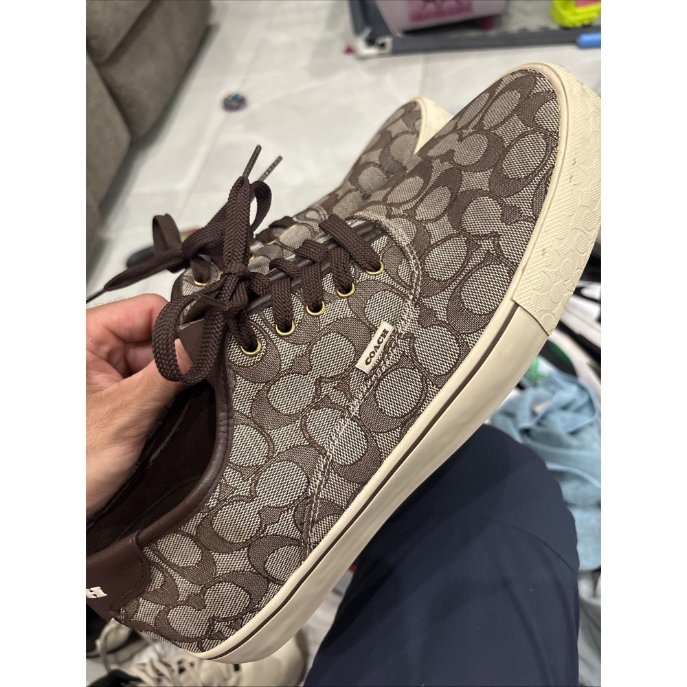 Coach Skate Lace Sneakers Mens Signature Jacquard Size  13